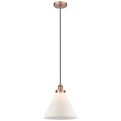 Innovations Lighting Cone 12" Led Mini Pendant - Antique Copper - Matte White Shade
