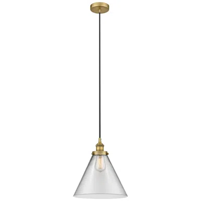 Innovations Lighting Cone 12" Led Mini Pendant - Brushed Brass - Clear Shade