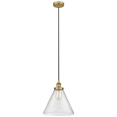 Innovations Lighting Cone 12" Led Mini Pendant - Brushed Brass - Seedy Shade