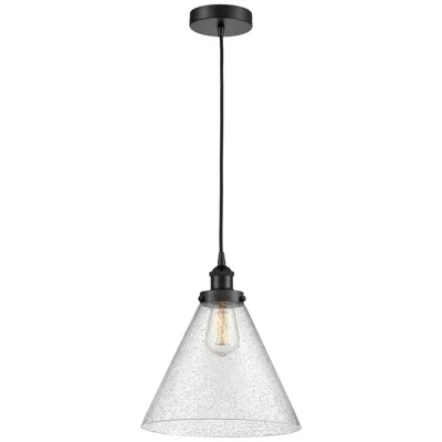 Innovations Lighting Cone 12" Led Mini Pendant - Matte Black - Seedy Shade