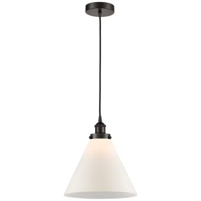 Innovations Lighting Cone 12" Led Mini Pendant - Oil Rubbed Bronze - Matte White Shade