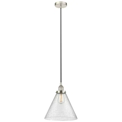 Innovations Lighting Cone 12" Led Mini Pendant - Polished Nickel - Seedy Shade