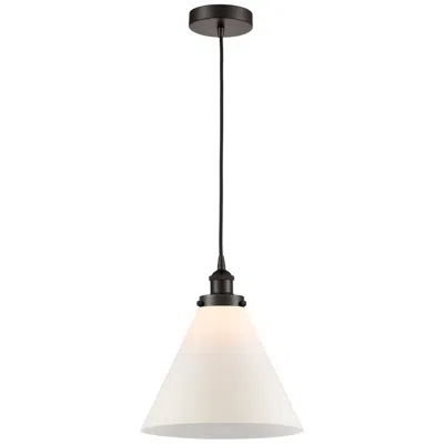 Innovations Lighting Cone 12" Oil Rubbed Bronze Mini Pendant W/ Matte White Shade