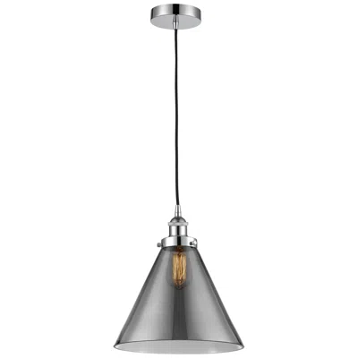 Innovations Lighting Cone 12" Polished Chrome Mini Pendant W/ Plated Smoke Shade