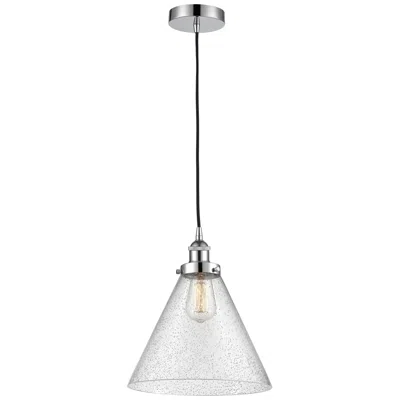 Innovations Lighting Cone 12" Polished Chrome Mini Pendant W/ Seedy Shade