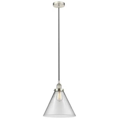 Innovations Lighting Cone 12" Polished Nickel Mini Pendant W/ Clear Shade