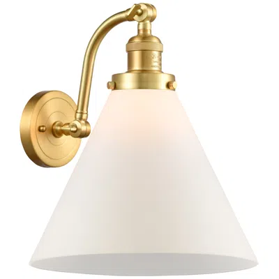 Innovations Lighting Cone 12" Satin Gold Sconce W/ Matte White Shade