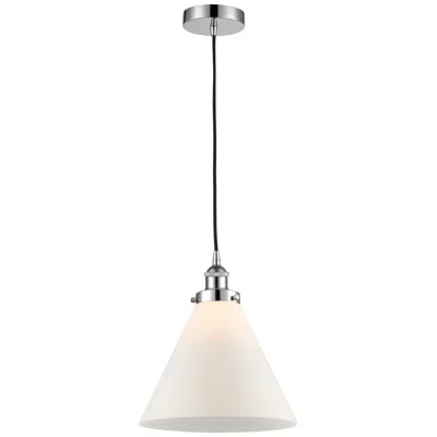 Innovations Lighting Cone 12"w Polished Chrome Mini Pendant W/ Matte White Shade