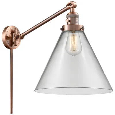 Innovations Lighting Cone 16" High Copper Swing Arm W/ Clear Shade