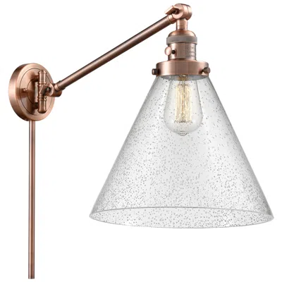 Innovations Lighting Cone 16" High Copper Swing Arm W/ Seedy Shade