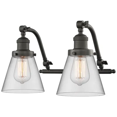 Innovations Lighting Cone 18" Wide 2 Light Oil Rubbed Bronze Bath Vanity Light W/ Clear Sha