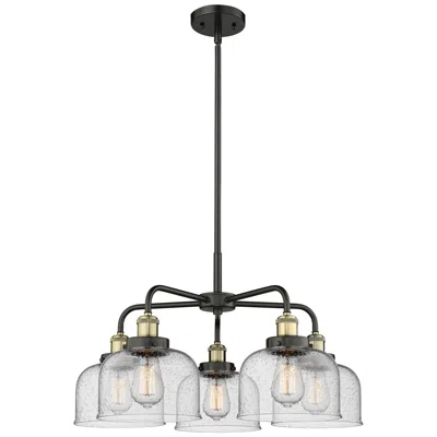 Innovations Lighting Cone 26.25"w 5 Light Black Antique Brass Stemmed Chandelier W/ Seedy S