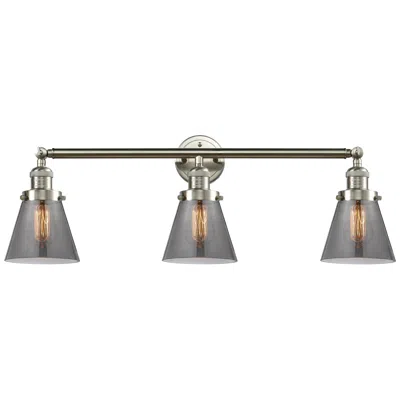Innovations Lighting Cone 3 Light 30" Led Bath Light - Brushed Satin Nickel - Plated Smoke