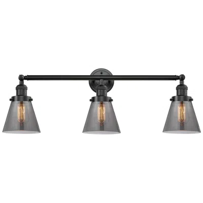 Innovations Lighting Cone 3 Light 30" Led Bath Light - Oil Rubbed Bronze - Plated Smoke Sha