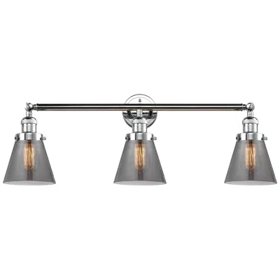 Innovations Lighting Cone 3 Light 30" Led Bath Light - Polished Chrome - Plated Smoke Shade