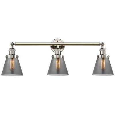 Innovations Lighting Cone 3 Light 30" Led Bath Light - Polished Nickel - Plated Smoke Shade