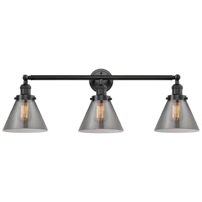 Innovations Lighting Cone 3 Light 32" Led Bath Light - Oil Rubbed Bronze - Plated Smoke Sha