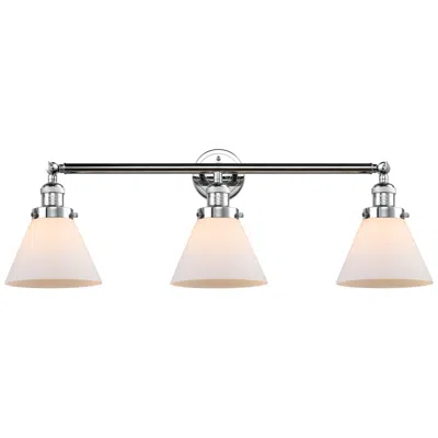 Innovations Lighting Cone 3 Light 32" Led Bath Light - Polished Chrome - Matte White Shade