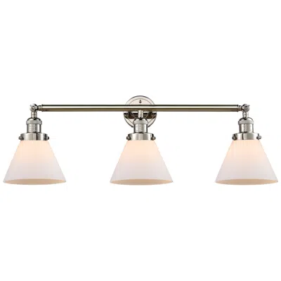 Innovations Lighting Cone 3 Light 32" Led Bath Light - Polished Nickel - Matte White Shade