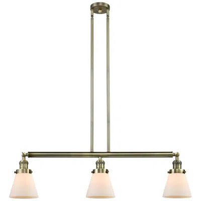 Innovations Lighting Cone 3 Light 39" Led Island Light - Antique Brass  - Matte White Shade