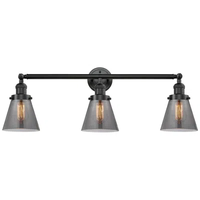 Innovations Lighting Cone 30" 3-light Oil Rubbed Bronze Bath Light W/ Plated Smoke Shade