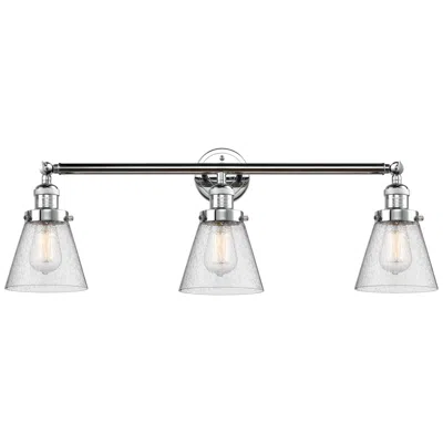 Innovations Lighting Cone 30" 3-light Polished Chrome Bath Light W/ Seedy Shade