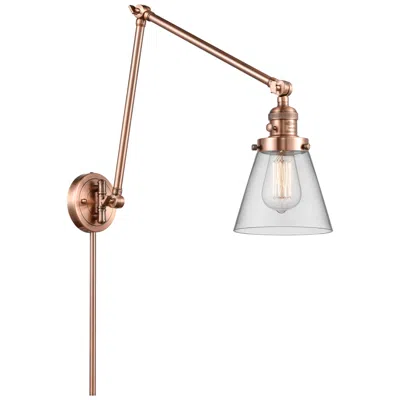 Innovations Lighting Cone 30" High Copper Swing Arm W/ Clear Shade