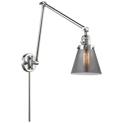 Innovations Lighting Cone 30" High Polished Chrome Swing Arm W/ Plated Smoke Shade