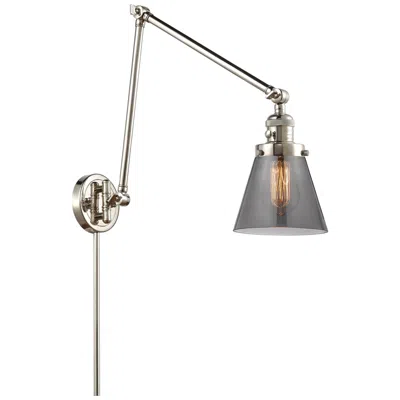 Innovations Lighting Cone 30" High Polished Nickel Swing Arm W/ Plated Smoke Shade