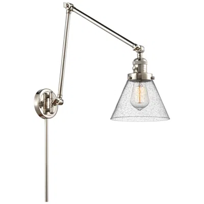 Innovations Lighting Cone 30" High Polished Nickel Swing Arm W/ Seedy Shade