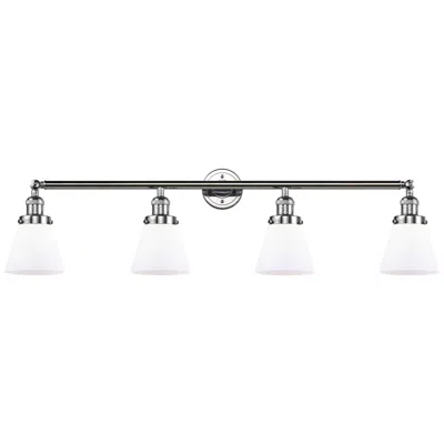 Innovations Lighting Cone 4 Light 42" Bath Light - Polished Chrome - Matte White Shade