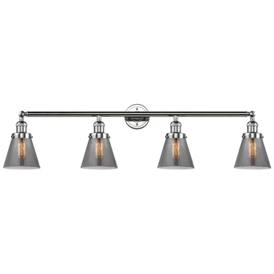 Innovations Lighting Cone 4 Light 42" Bath Light - Polished Chrome - Plated Smoke Shade