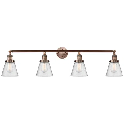 Innovations Lighting Cone 4 Light 42" Led Bath Light - Antique Copper - Seedy Shade