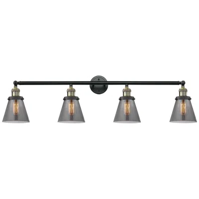 Innovations Lighting Cone 4 Light 42" Led Bath Light - Black Antique Brass - Plated Smoke S