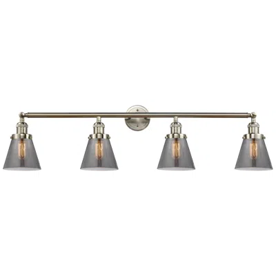 Innovations Lighting Cone 4 Light 42" Led Bath Light - Brushed Satin Nickel - Plated Smoke