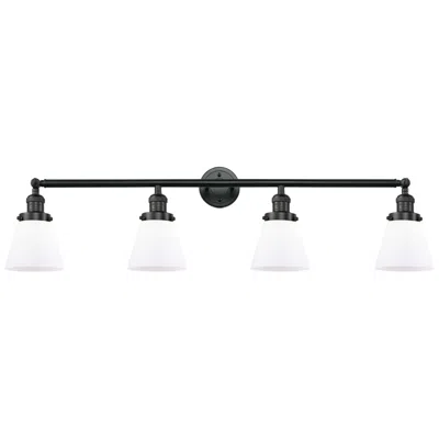 Innovations Lighting Cone 4 Light 42" Led Bath Light - Matte Black - Matte White Shade