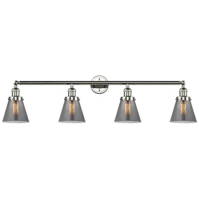 Innovations Lighting Cone 4 Light 42" Led Bath Light - Polished Nickel - Plated Smoke Shade