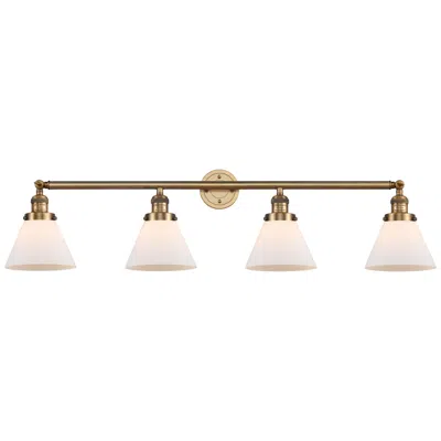 Innovations Lighting Cone 4 Light 44" Bath Light - Brushed Brass - Matte White Shade