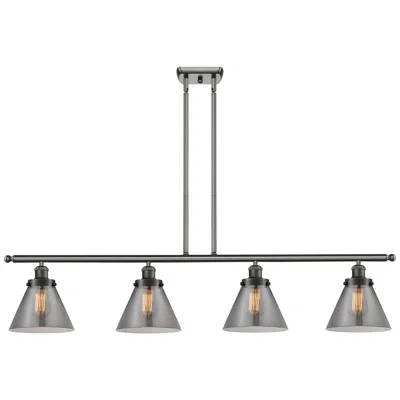 Innovations Lighting Cone 48" Wide 4 Light Oil Rubbed Bronze Island Light W/ Plated Smoke S