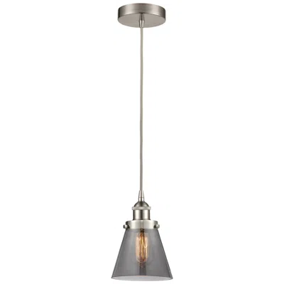 Innovations Lighting Cone 6 1/4" Nickel And Smoke Glass Mini Pendant