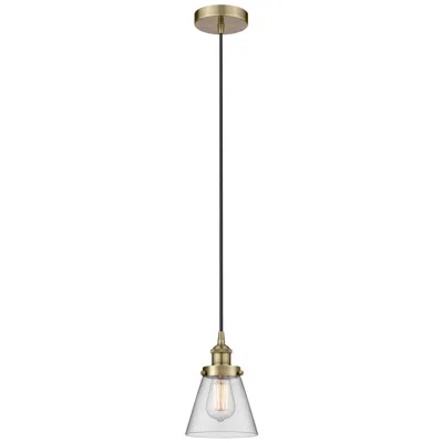 Innovations Lighting Cone 6" Antique Brass Mini Pendant W/ Clear Shade In Gold