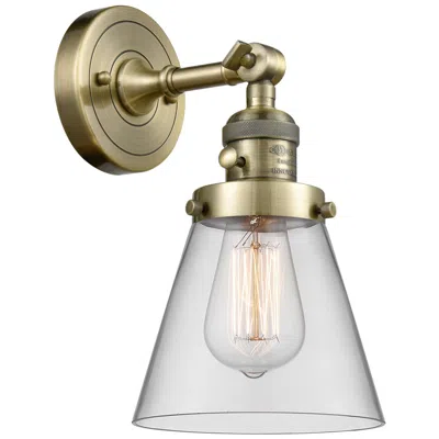 Innovations Lighting Cone 6" Antique Brass Sconce W/ Clear Shade