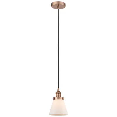 Innovations Lighting Cone 6" Antique Copper Mini Pendant W/ Matte White Shade