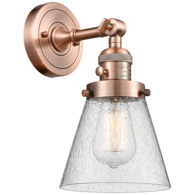 Innovations Lighting Cone 6" Antique Copper Sconce W/ Seedy Shade
