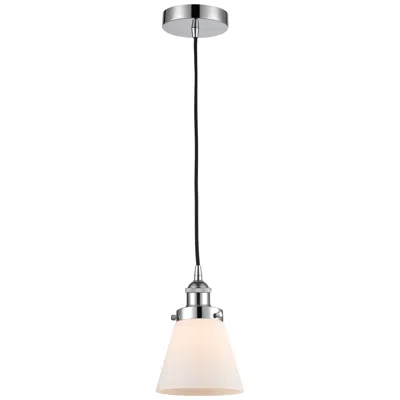 Innovations Lighting Cone 6" Polished Chrome Mini Pendant W/ Matte White Shade