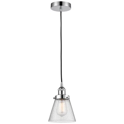 Innovations Lighting Cone 6" Polished Chrome Mini Pendant W/ Seedy Shade