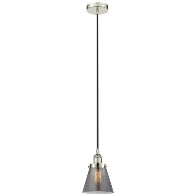 Innovations Lighting Cone 6" Polished Nickel Mini Pendant W/ Plated Smoke Shade