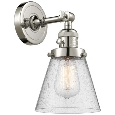 Innovations Lighting Cone 6" Polished Nickel Sconce W/ Seedy Shade