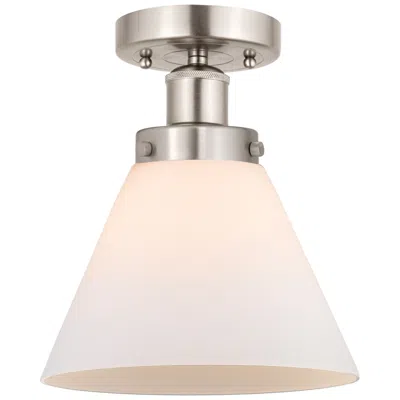 Innovations Lighting Cone 7 3/4" Wide Nickel White Shade Ceiling Light