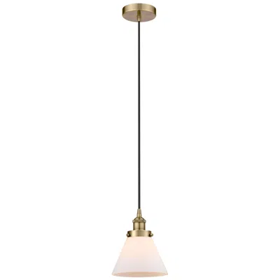 Innovations Lighting Cone 8" Antique Brass Mini Pendant W/ Matte White Shade In Gold